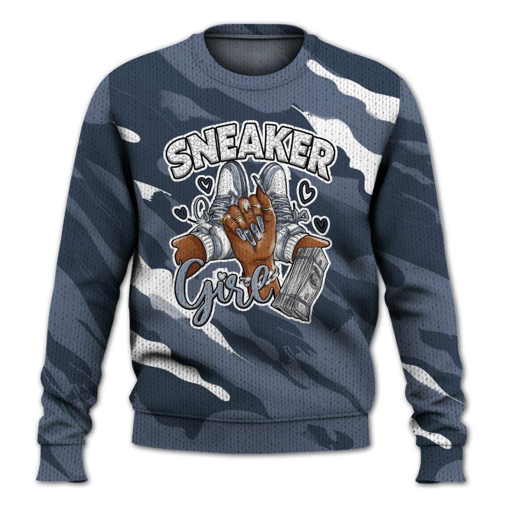 Knitted Sweater To Match Low Diffused Blue 11s - Sneakerz Girlz Colored
