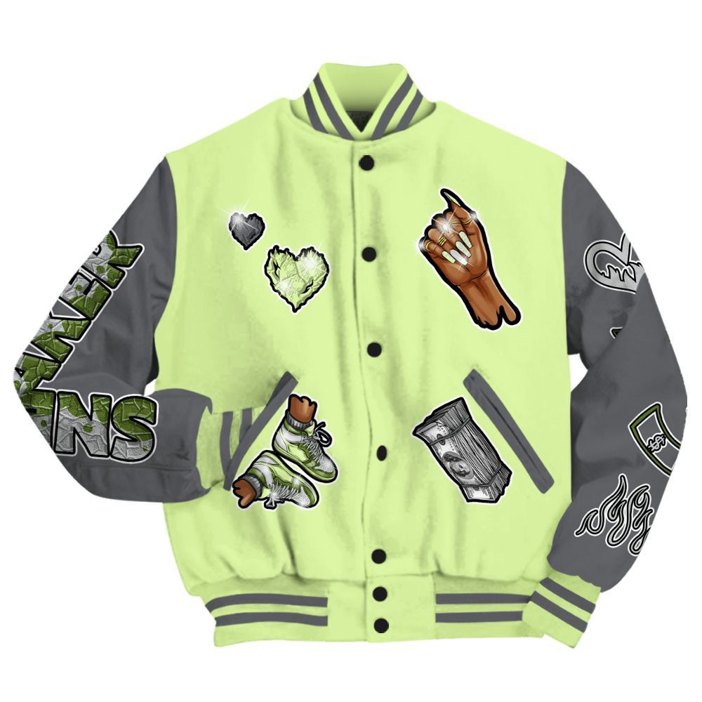 Varsity Jacket To Match Smoke Grey Volt TR 1s - Sneakerz Girlz All Over Print
