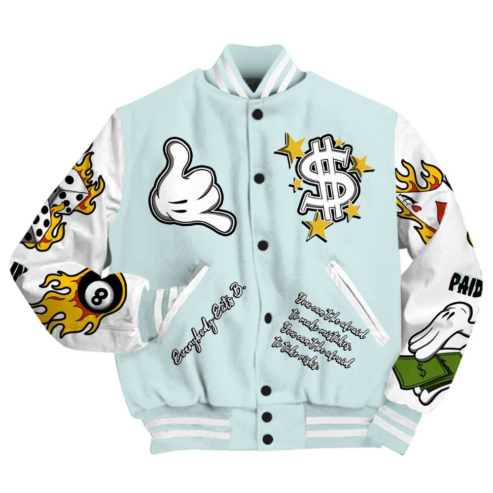 Varsity Jacket To Match Low Fiberglass 11s - Everybody Paid In Full Graphic All Over Print
