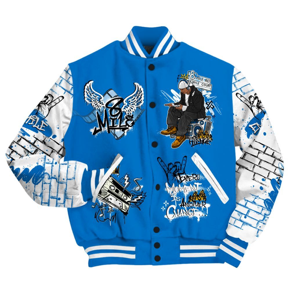 Varsity Jacket To Match Blueberry 12s - 8Mile Movie Graffiti All Over Print