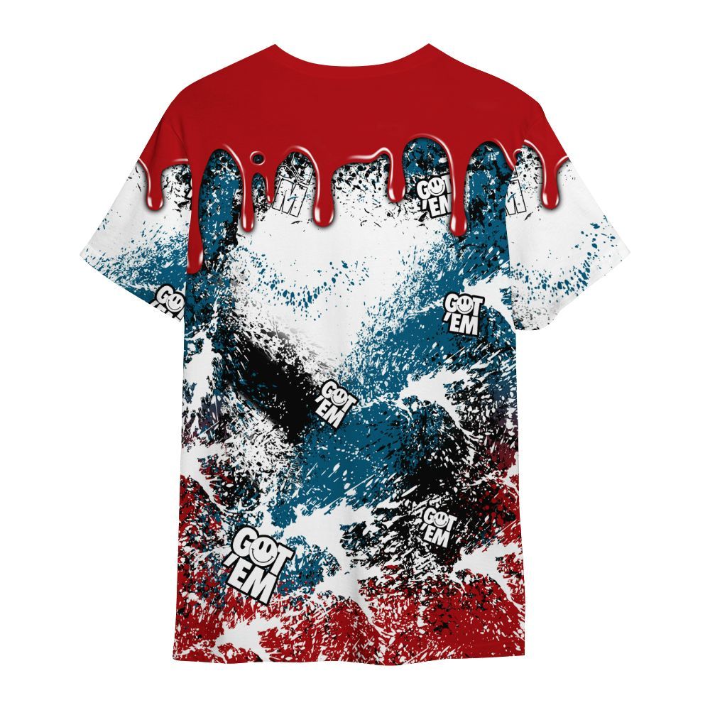 Shirt To Match OG Varsity Red 17s - Dripping 23 Drip All Over Print