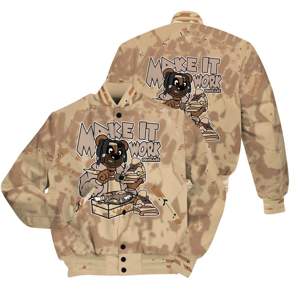Varsity Jacket To Match Desert Camo 3s Shirt - Pull It Off Bear Street All Over Print