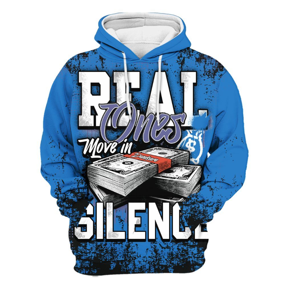 Hoodie To Match Hi-Res Blue 700s - Move In Silence Money Street Retro All Over Print