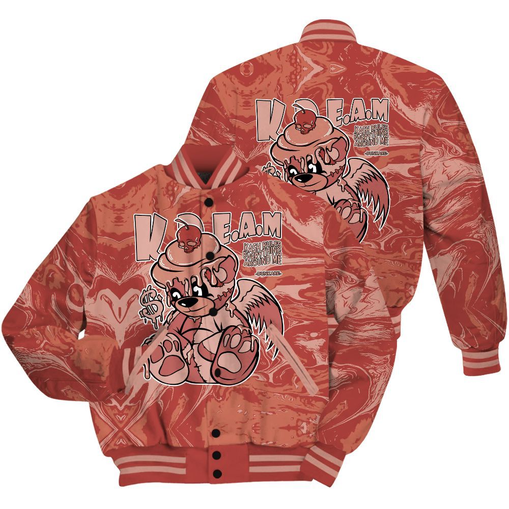 Varsity Jacket To Match Dune Red 13s Shirt - Loot Bear Liquid All Over Print