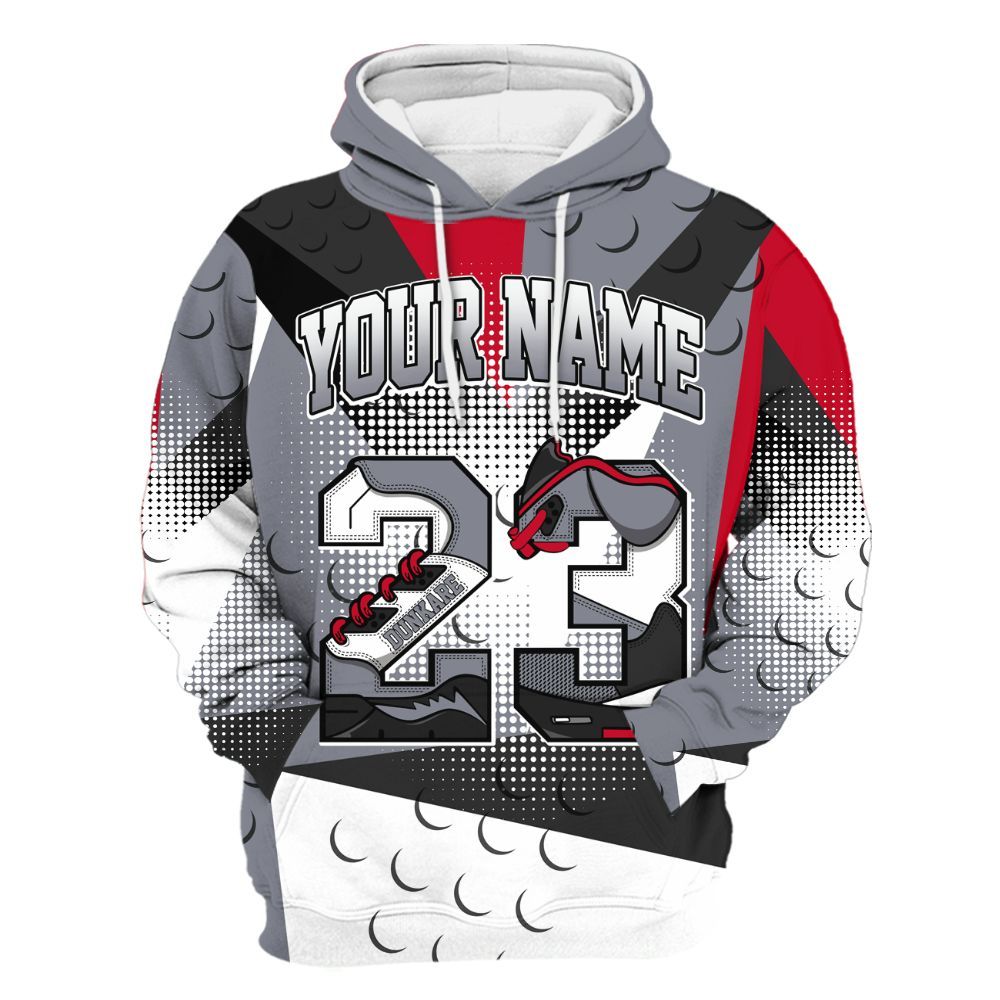 Hoodie To Match Retro Black Flint 13s - Poly Custom Name Number 23 5s All Over Print