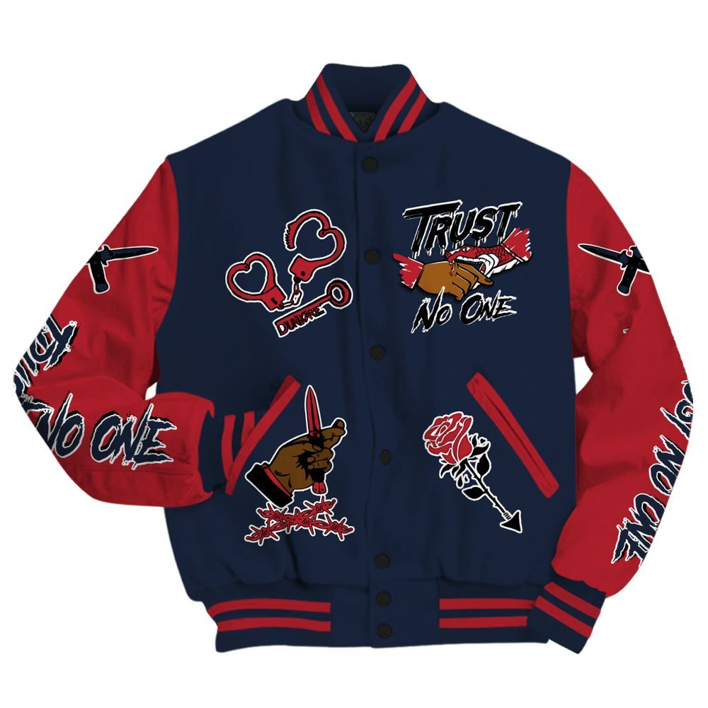 Varsity Jacket To Match Dunk Low COJP What The 2024 - Trust No One Dripping All Over Print