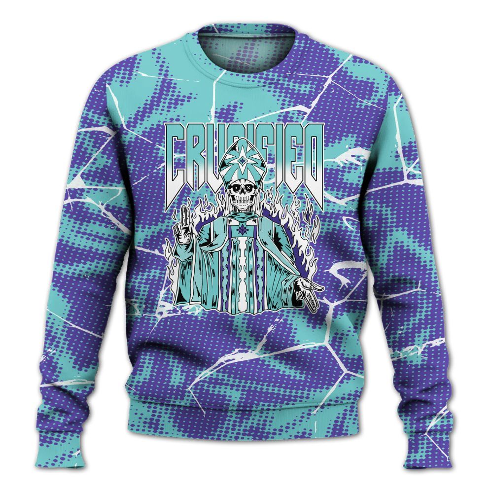 Sweatshirt To Match Low Hornets 1s - Crucified Skeleton Crack All Over Print