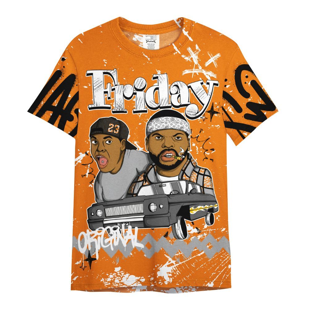Shirt To Match Orange Citrus 3s - Friday Sneaker Crayon All Over Print
