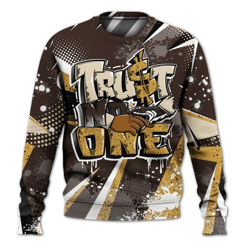 Sweatshirt To Match 2025 Retro Earth 5s - Poly Trust No One Dripping All Over Print