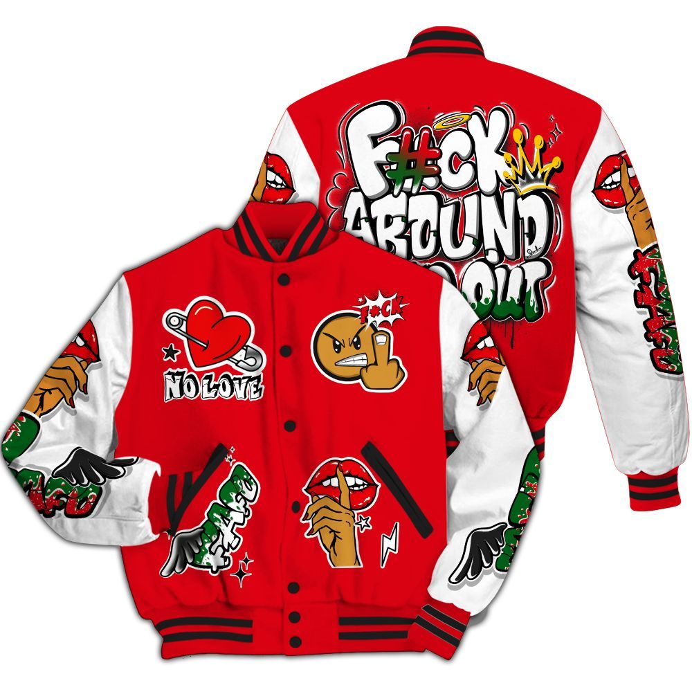 Varsity Jacket To Match Chicago 13s - FK Around Find Out All Over Print