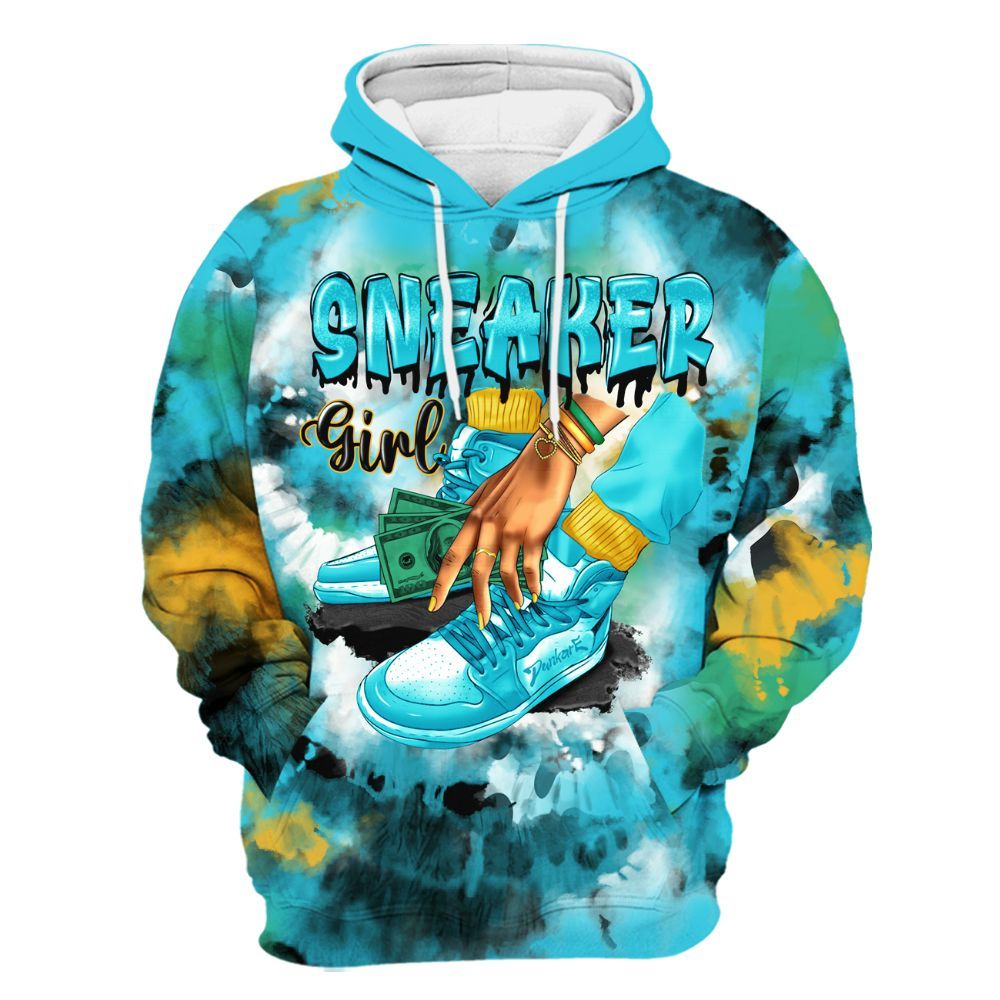 Hoodie To Match Dunk Chunky Dunky - SNEAKER Girl Money Drip Tie Dye All Over Print