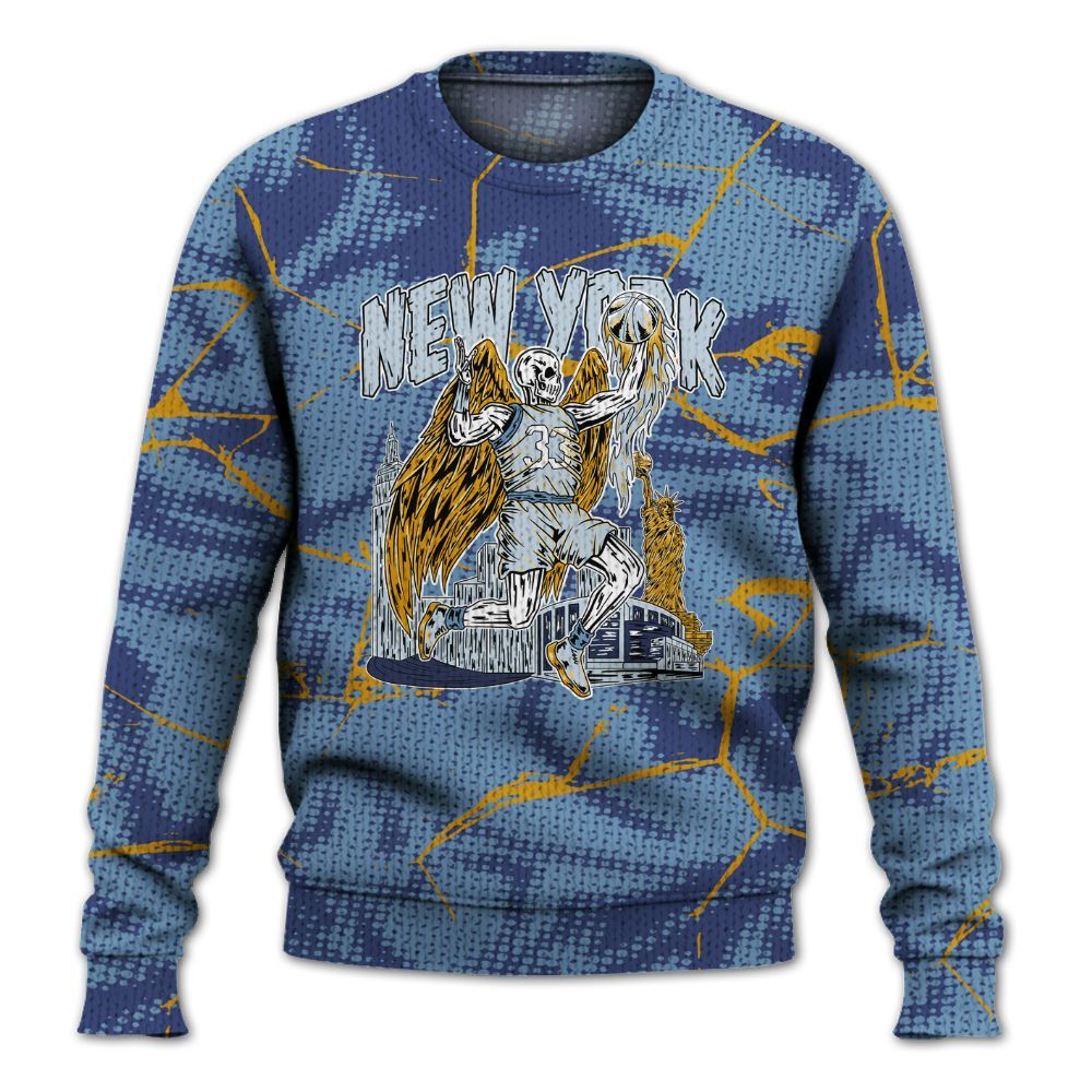 Knitted Sweater To Match High OG First In Flight 1s - Ewing Era Skeleton Crack