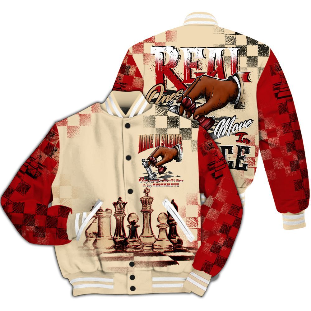 Varsity Jacket To Match Dunk Low Strawberry Waffle - Chess Move In Silence All Over Print
