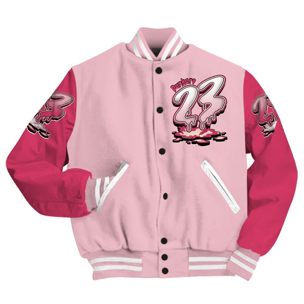 Varsity Jacket To Match Low OG Tropical Pink 1s - Custom Name 23 Drip All Over Print