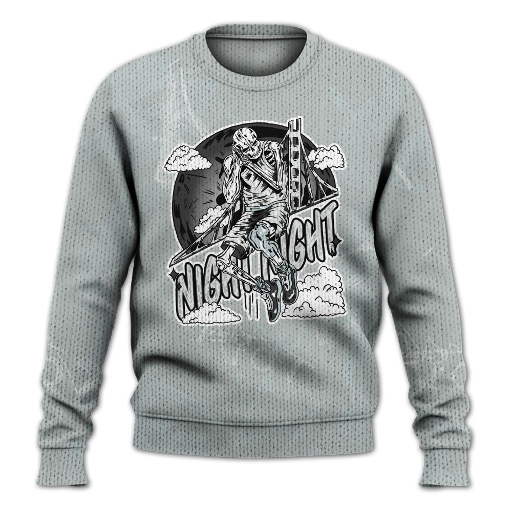 Knitted Sweater To Match Black Wolf Grey 12s - Seeya Skeleton Messyz