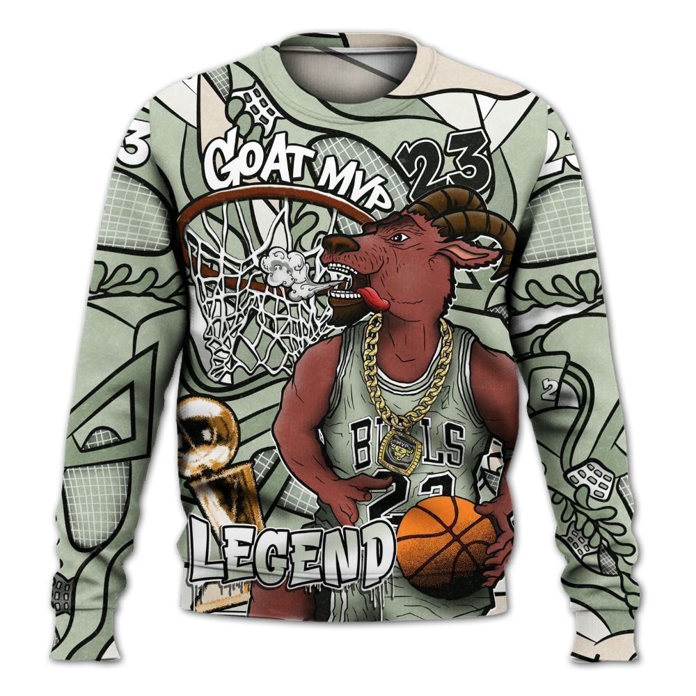 Sweatshirt To Match Seafoam Sail 4s - 23 Goat JD All Over Print