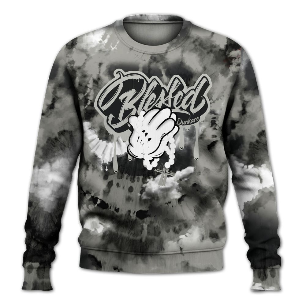 Sweatshirt To Match High Satin Shadow 1s - God Blessed Tie Dye All Over Print