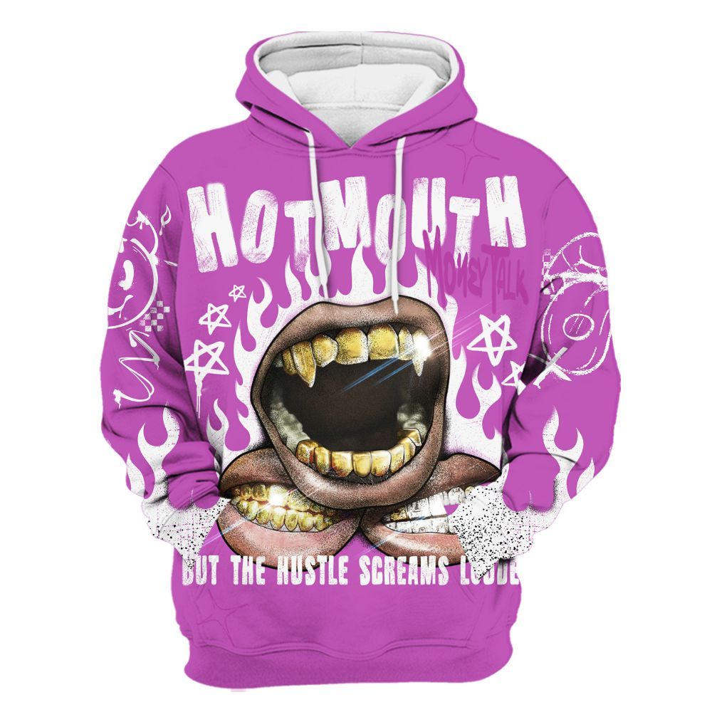 Hoodie To Match Hyper Violet 4s - Mouth Burning Street Style All Over Print