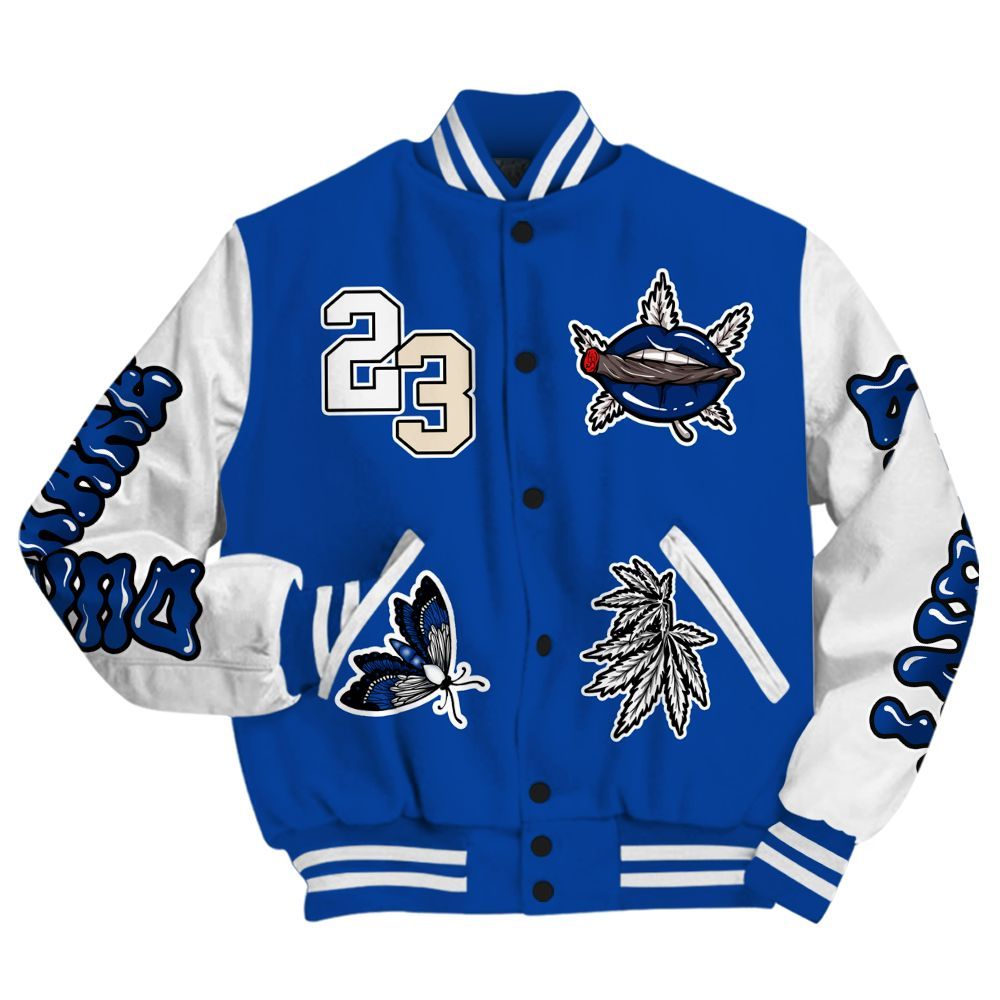 Varsity Jacket To Match Low Game Royal 1s - Bluntz Unique All Over Print