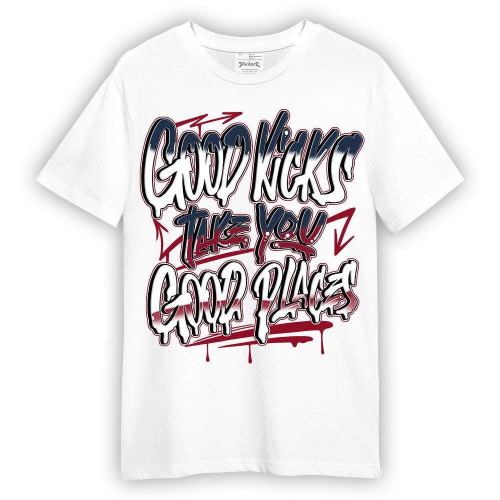 Shirt To Match Retro Navy Blue 2024 6s - Good Kick Good Places Graphic Shirt Unisex