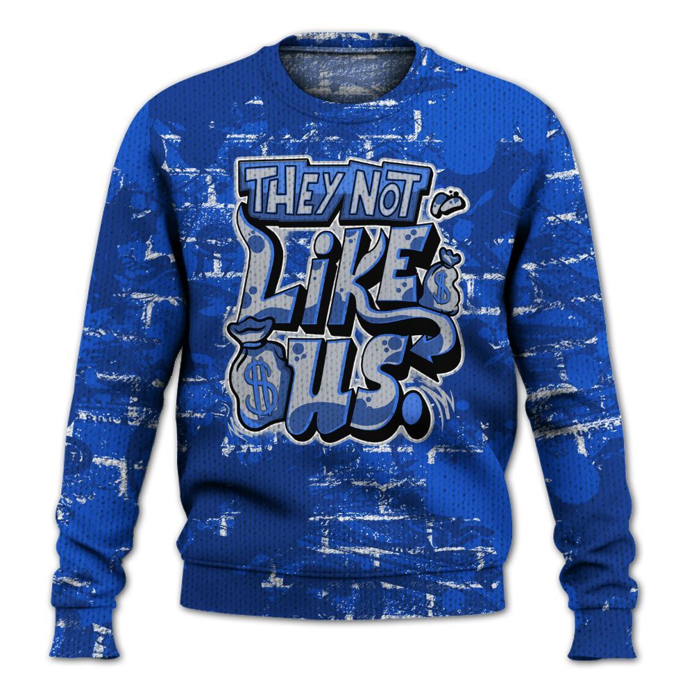 Knitted Sweater To Match Air Foamposite One Royal - Dislike Us Graphic Street Art