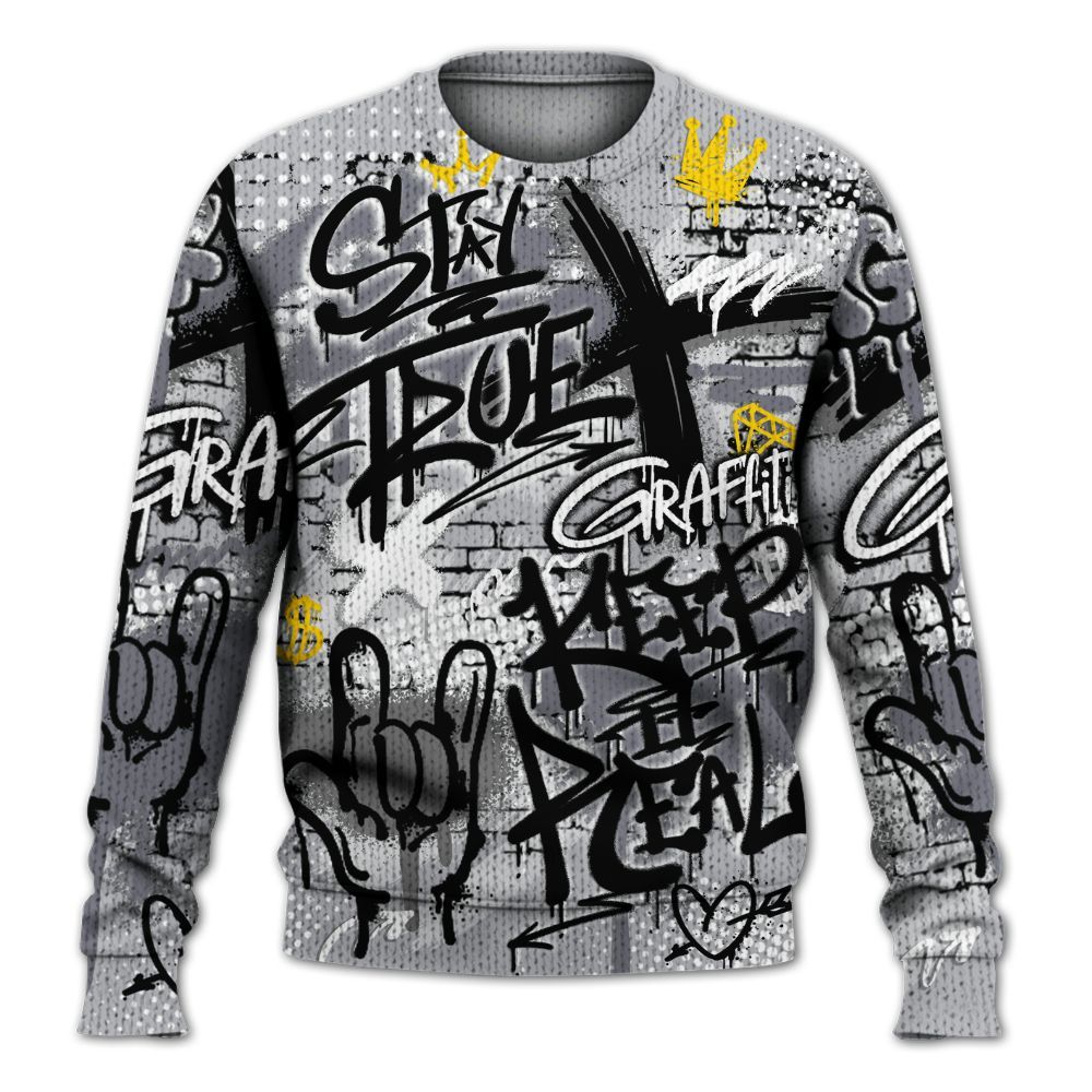 Knitted Sweater To Match Low Cement Grey 11s - True It Real Graffiti Streetwear