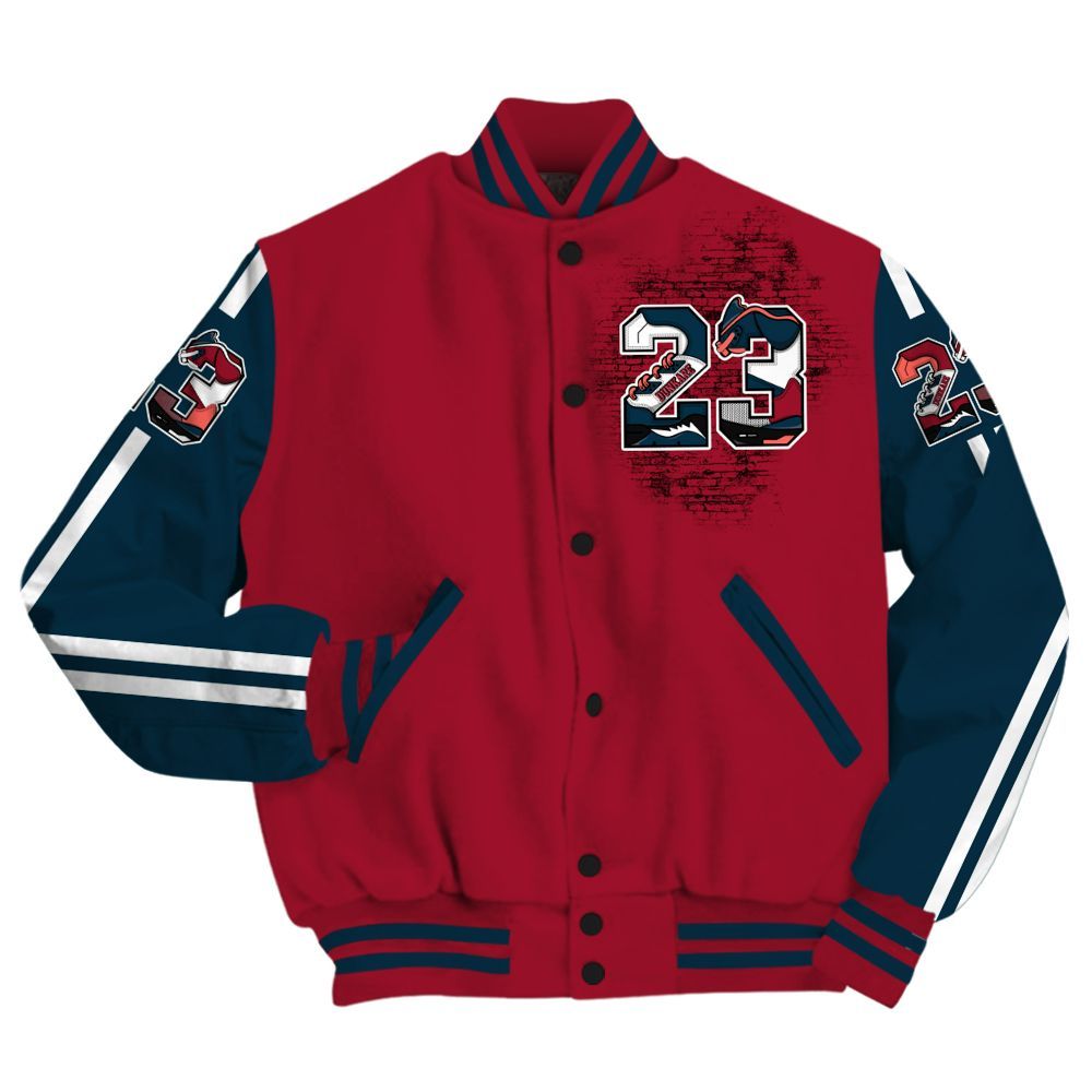 Varsity Jacket To Match Mid Multi Color 2022 1s - Custom Name Number 23 5s All Over Print