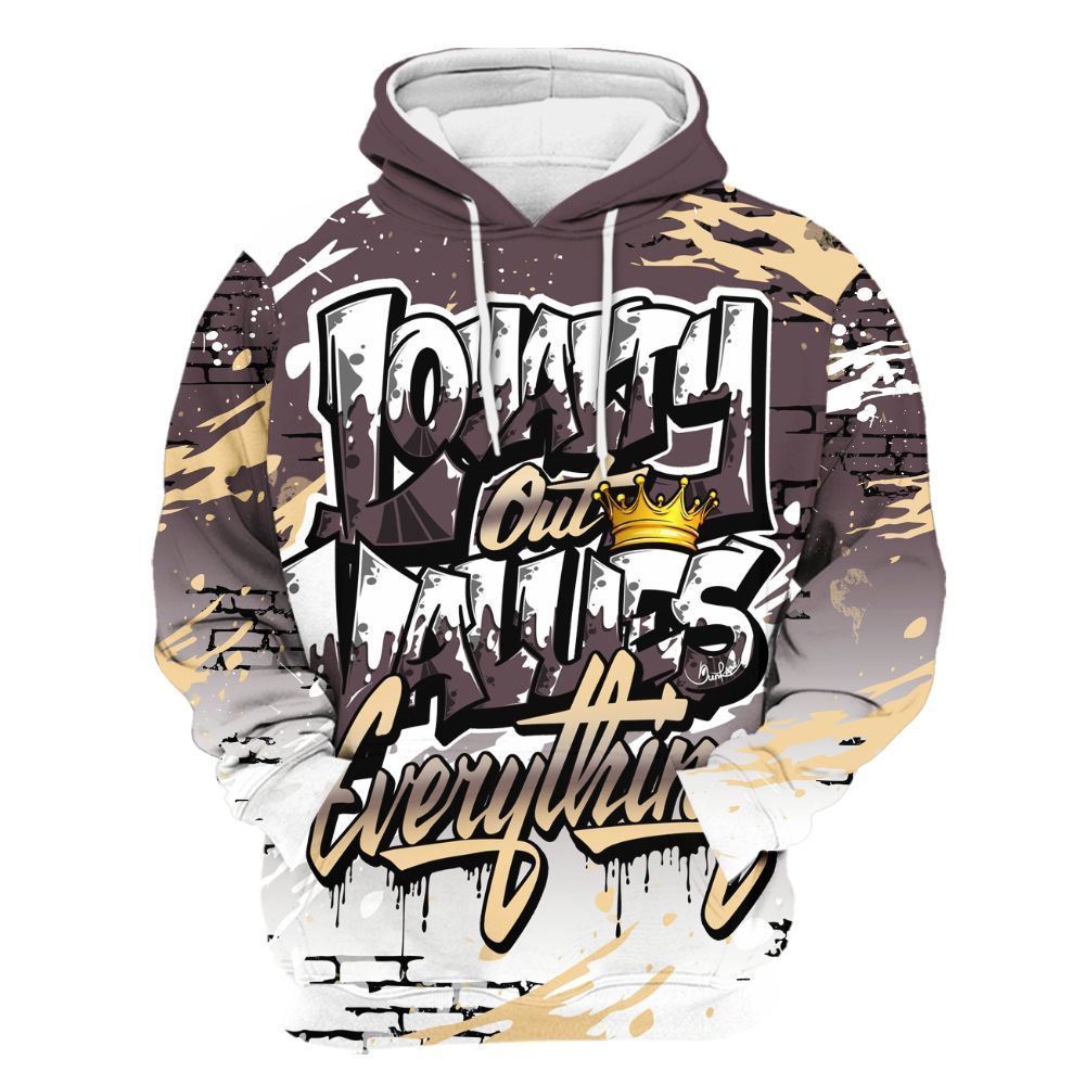 Hoodie To Match AMM Black 3s - Values Of Loyalty Drip All Over Print