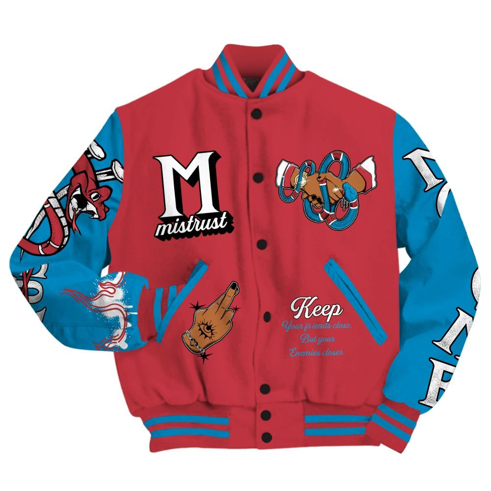 Varsity Jacket To Match High OG University Red Dark Powder Blue 1s Shirt, Trust No One Snake-Bite Street Style All Over Print