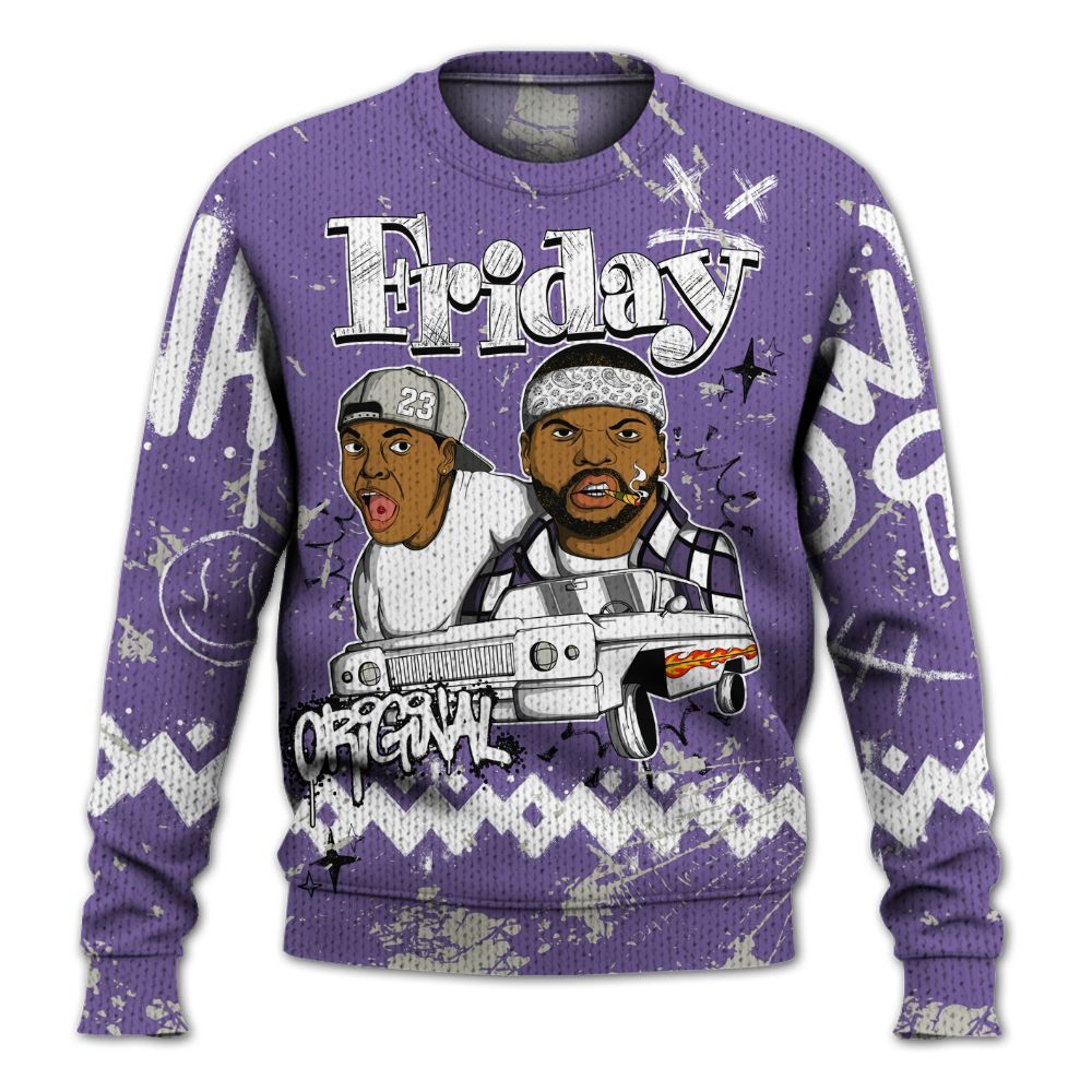 Knitted Sweater To Match Dunk Low Black Raspberry - Friday Sneaker Crayon