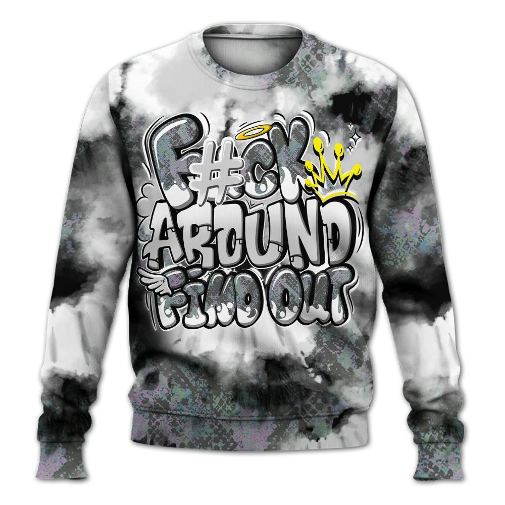 Sweatshirt To Match Low CNY Year Of The Snake 11s - Tie Dye FK Around Find Out All Over Print