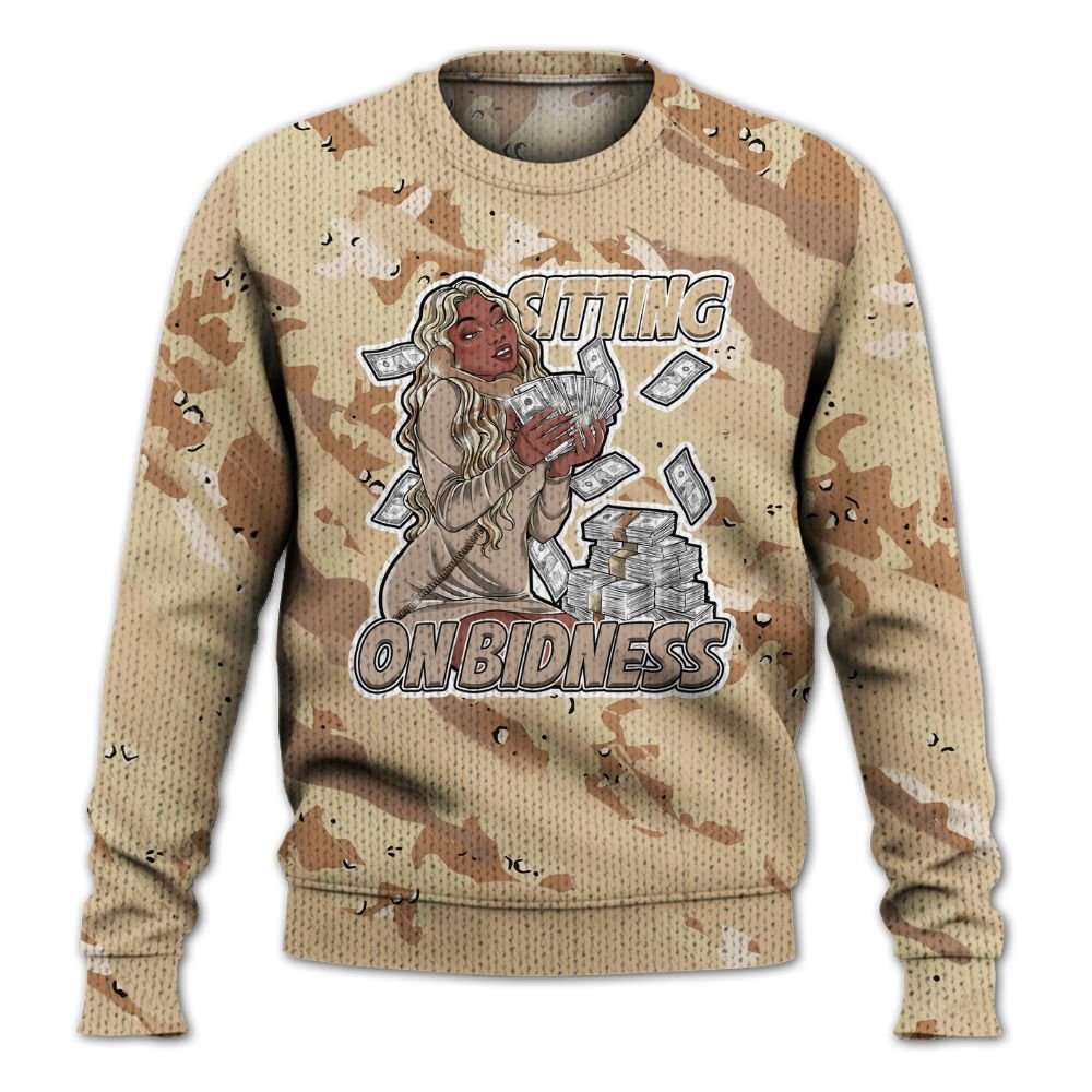 Knitted Sweater To Match Desert Camo 3s - Bidness Colored