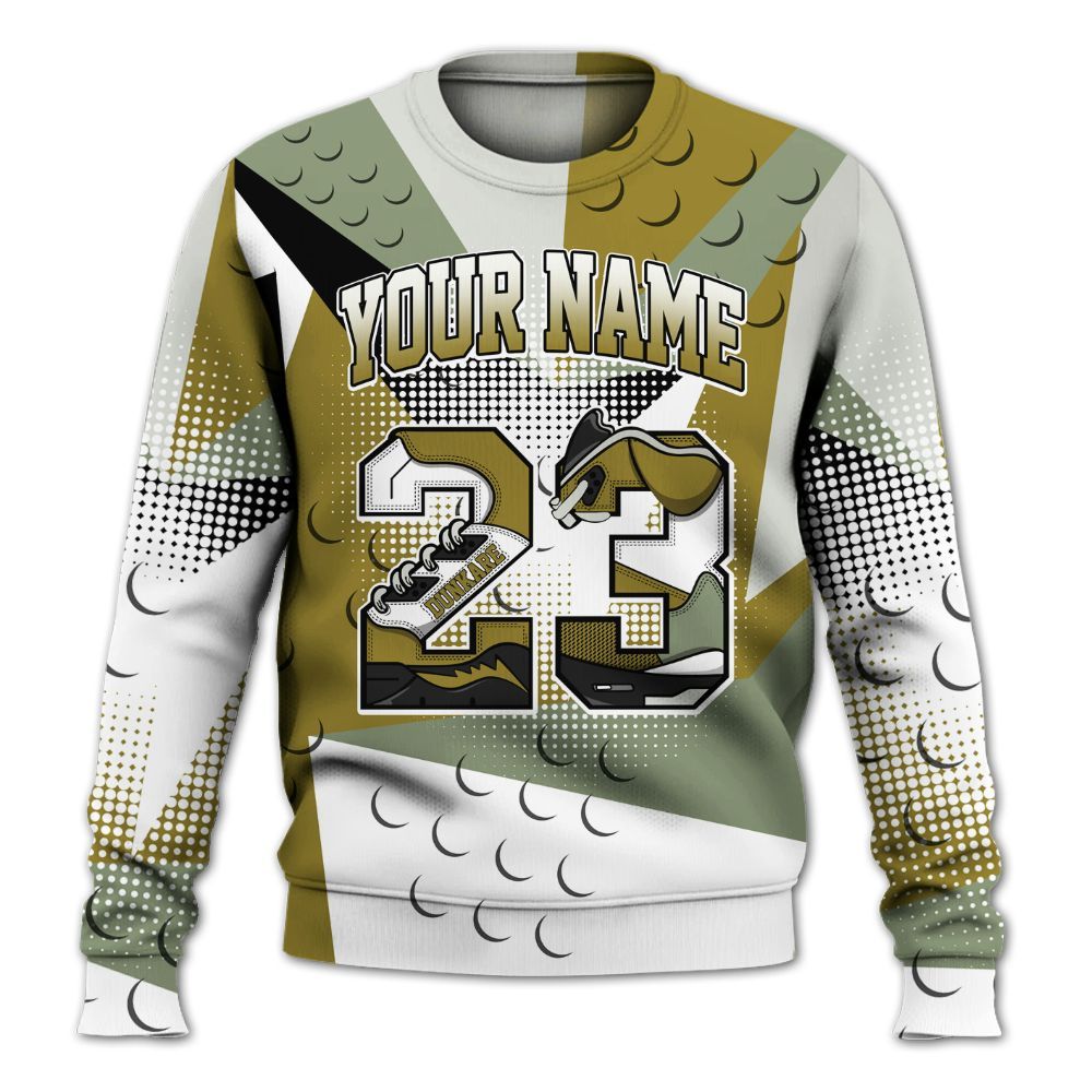 Sweatshirt To Match Air Flightposite Metallic Gold - Poly Custom Name Number 23 5s All Over Print