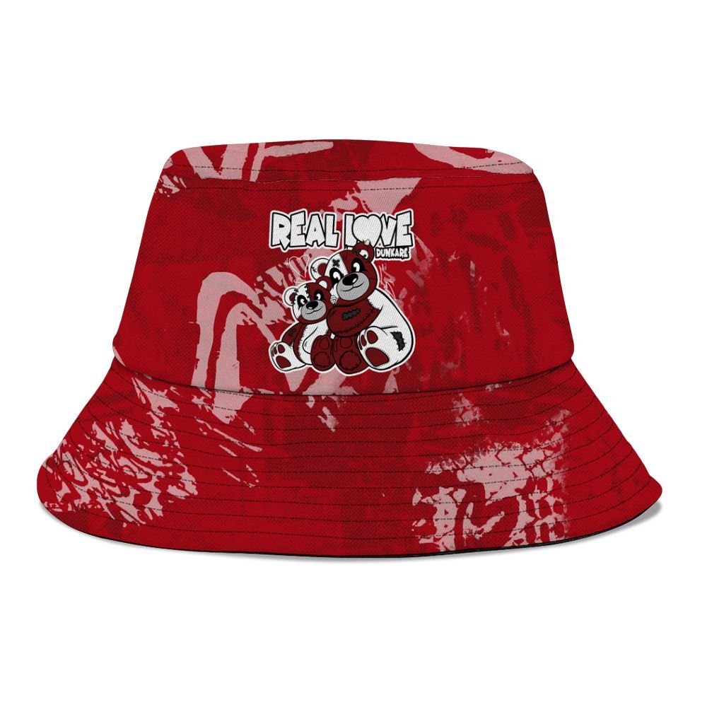 Bucket Hat To Match Bred Velvet 11s - Sincere Fondness Bear Graphic