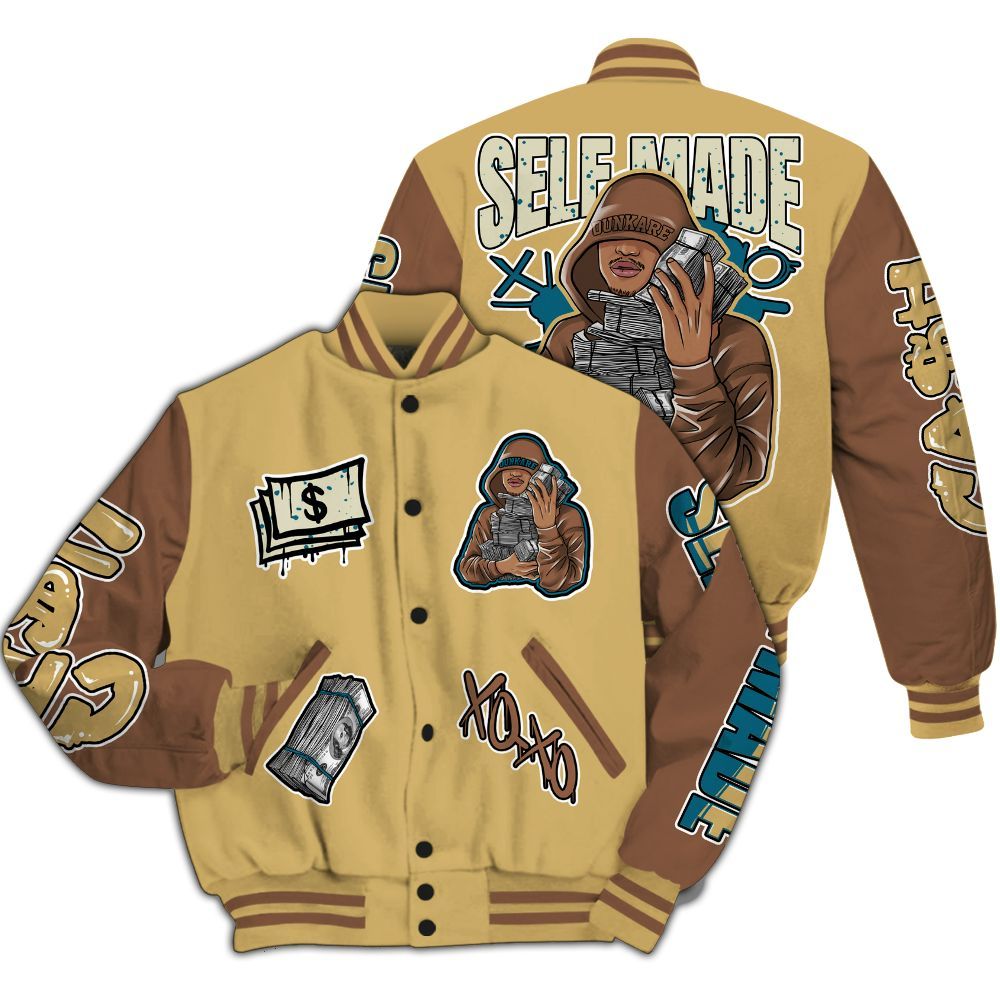 Varsity Jacket To Match Retro Cacao Wow 4s - Selfmade Unique All Over Print