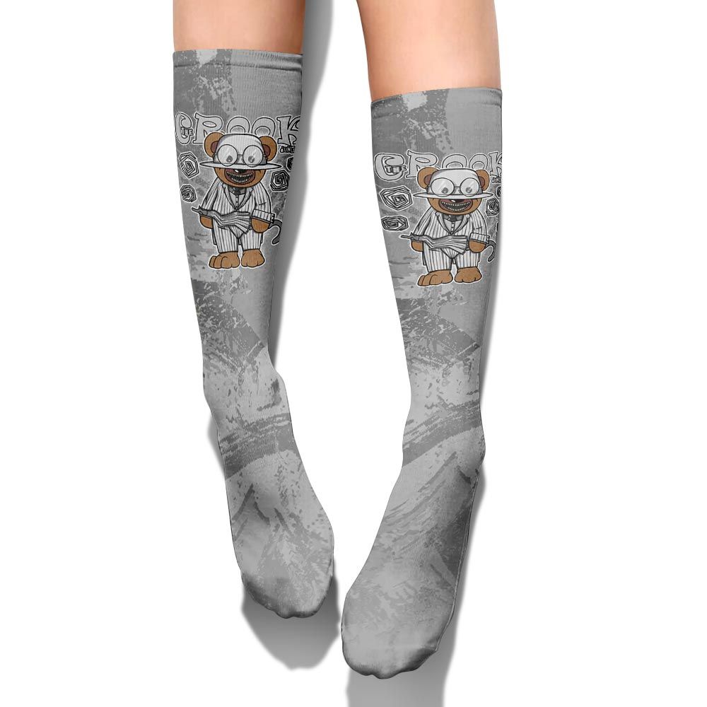 Sock To Match Black Wolf Grey 12s - Swindler Bear Circle Slpash