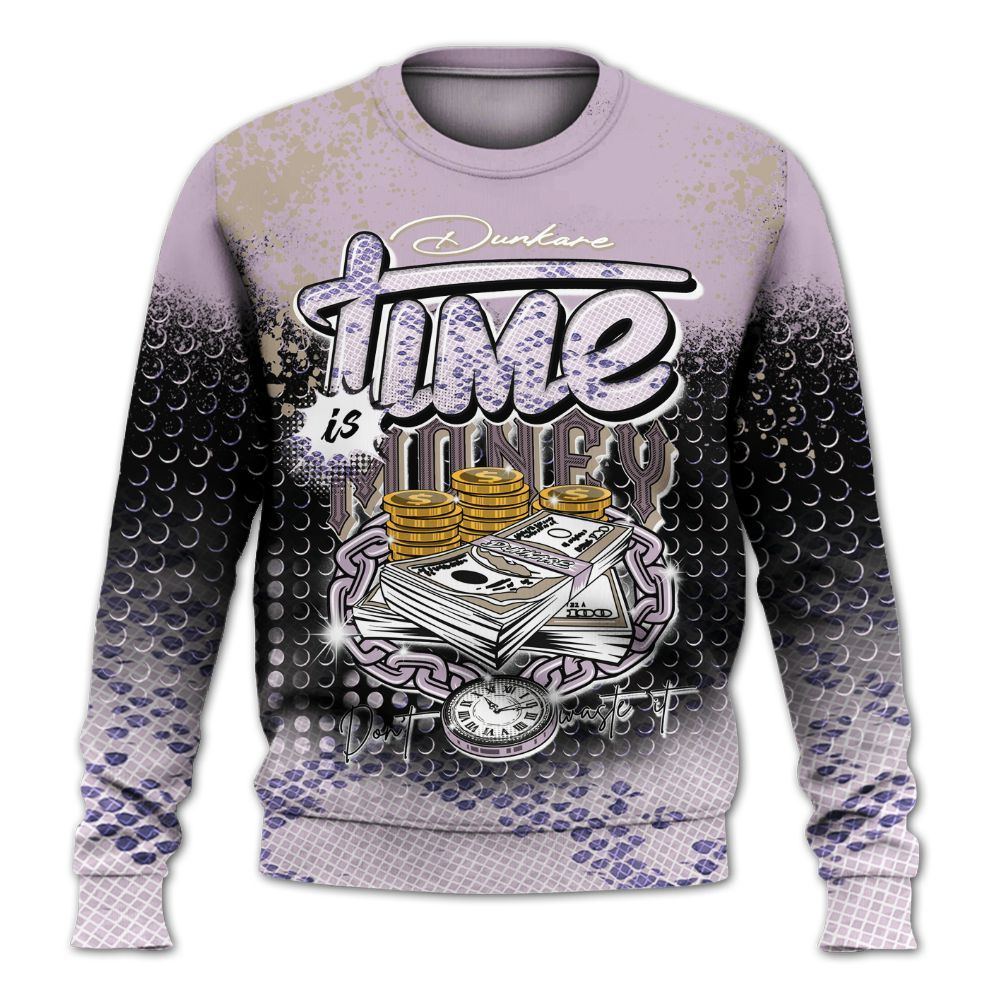 Sweatshirt To Match Air Force 1 Low Purple Snake - Halftone Time Is Money All Over Print