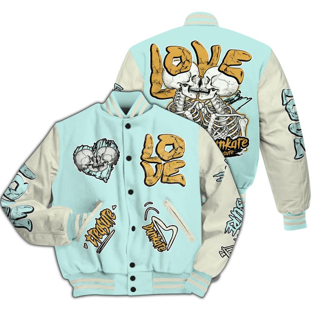 Varsity Jacket To Match Pure Platinum 4s - Skull Bear All Over Print
