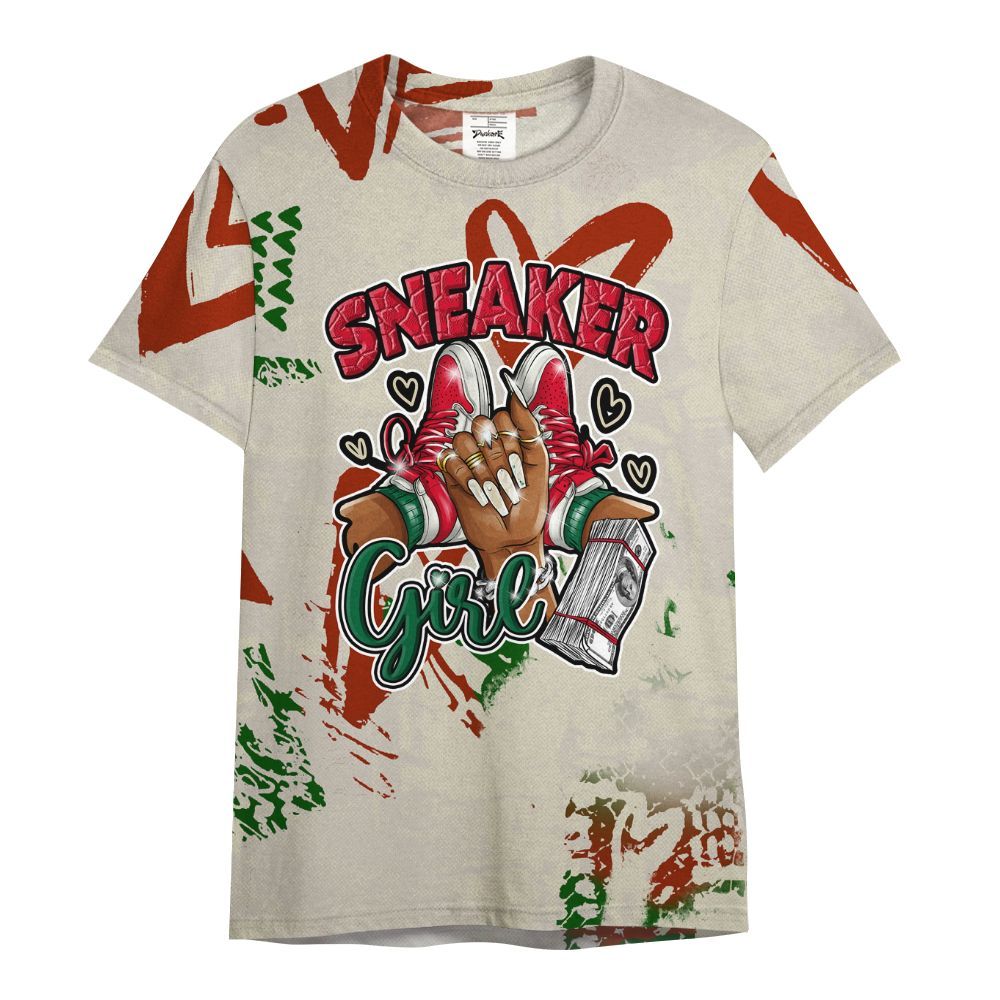 Shirt To Match El Grito 5s - Sneakerz Girlz Heart Grunge All Over Print