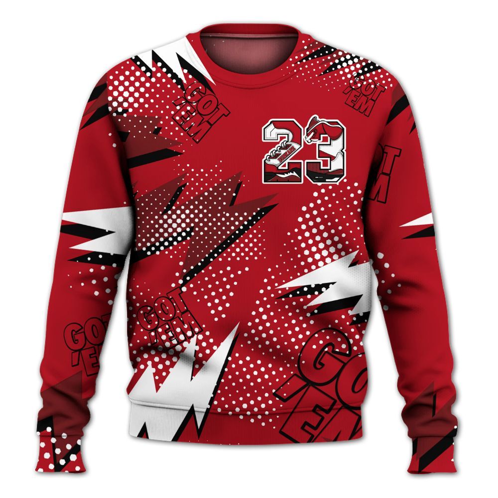 Sweatshirt To Match Bred Velvet 11s - Custom Name Number 23 5s All Over Print