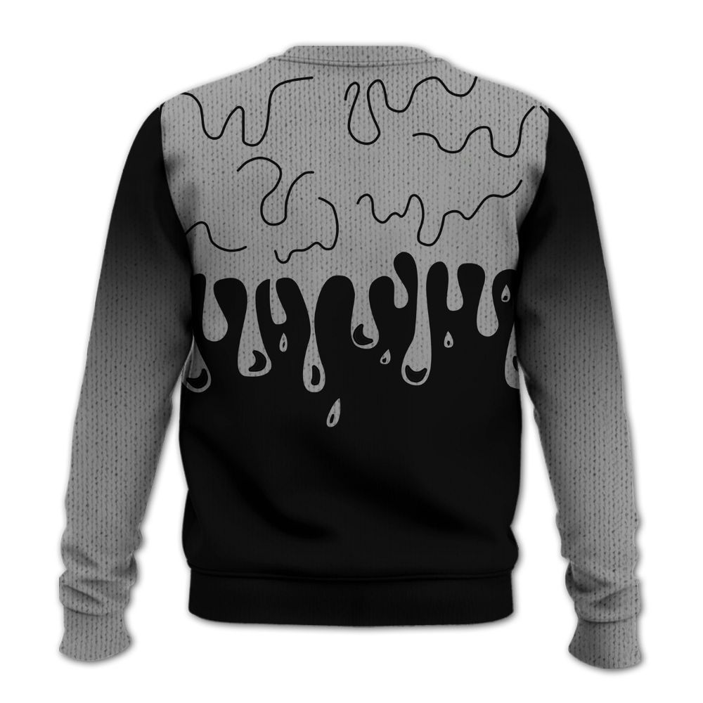 Knitted Sweater To Match Black Wolf Grey 12s - Snake Trust No One Drip