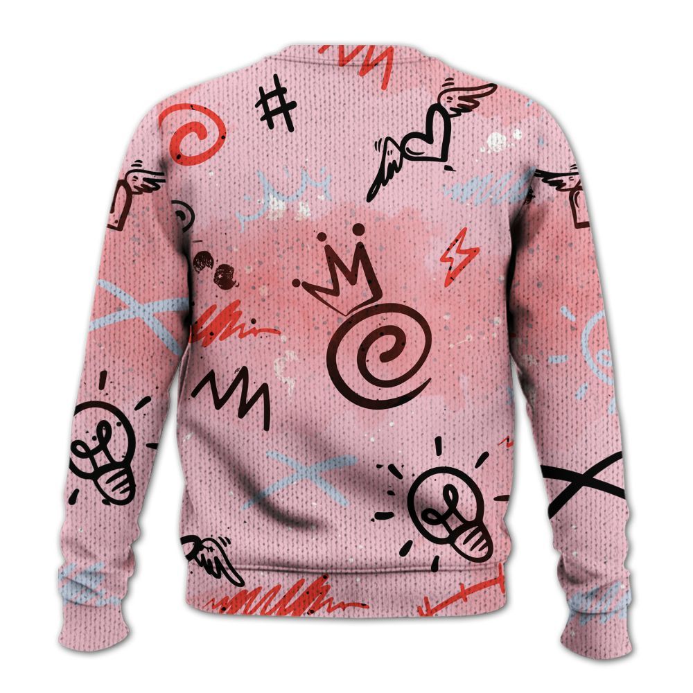 Sweater To Match Retro Awake Arctic Pink - Drip Been Di2ferent Graphic