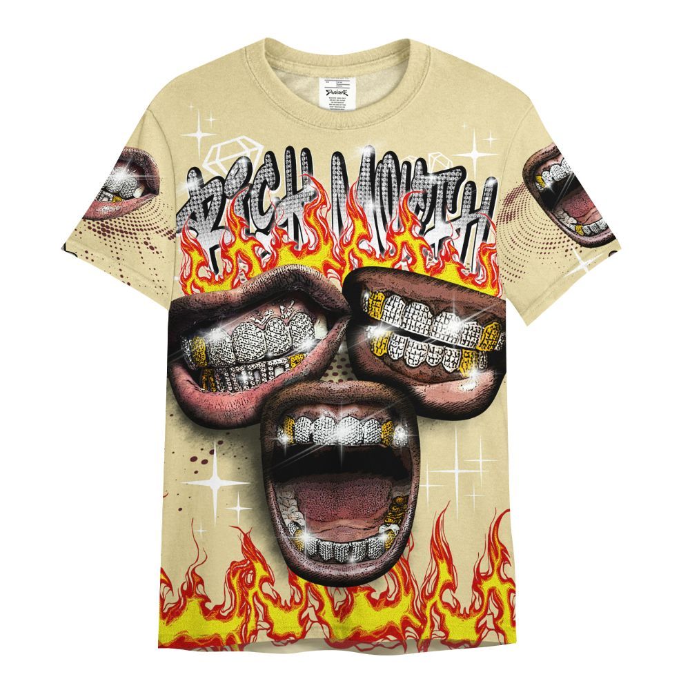 Shirt To Match Women Phantom 12s - Rich Mouth Fire Rap Retro 90s All Over Print