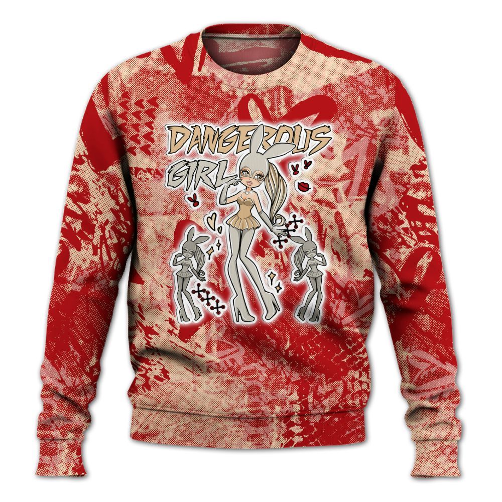 Sweatshirt To Match Dunk Low Strawberry Waffle - Dangerous.Girl Heart Grunge All Over Print