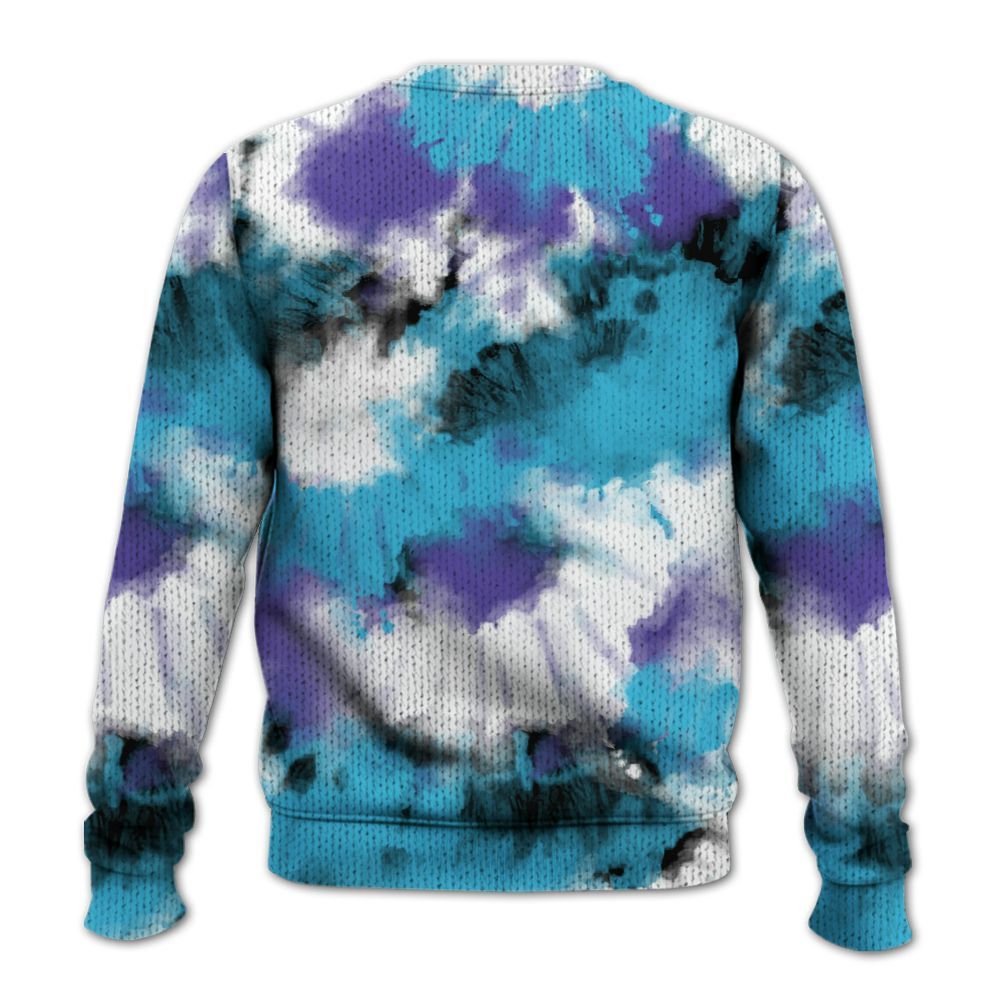 Knitted Sweater To Match Retro Aqua 6s - Tie Dye FK Around Find Out