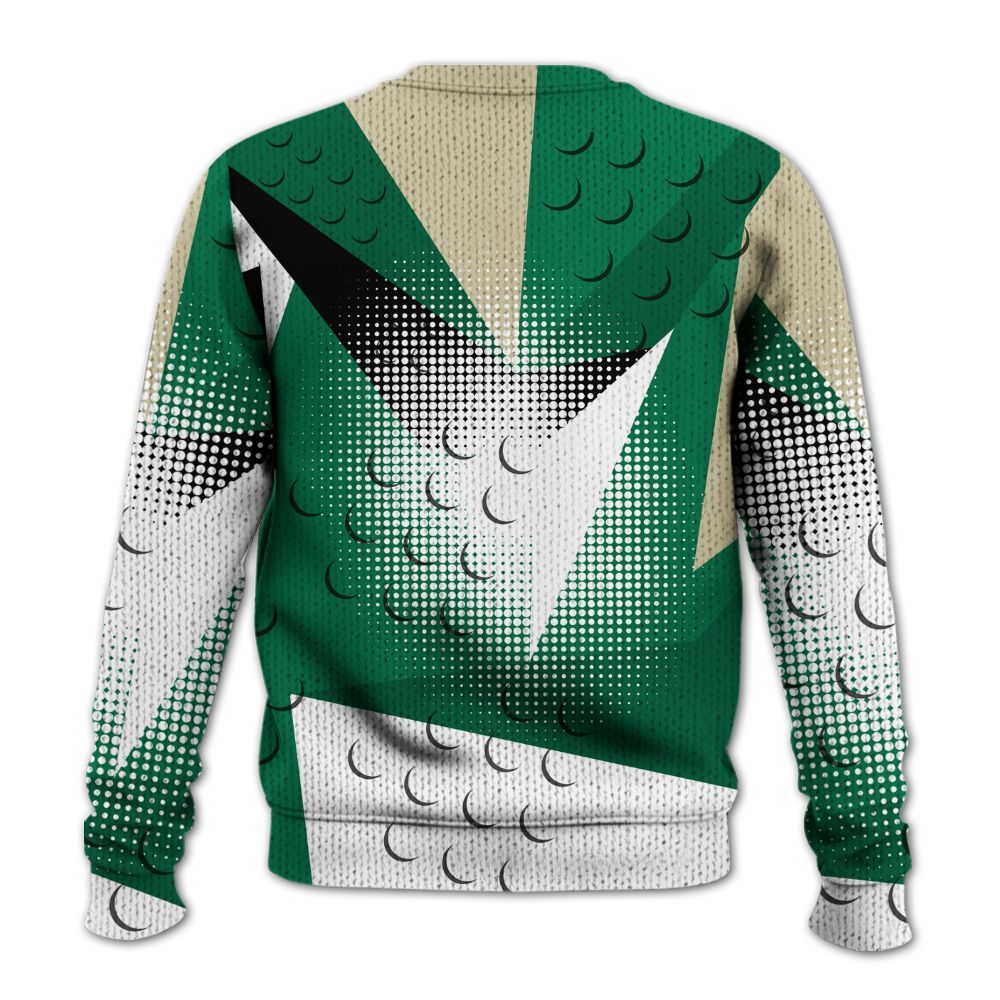 Knitted Sweater To Match Pine Green 4s - Poly Custom Name Number 23 5s