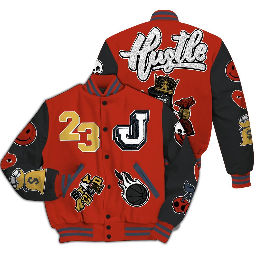Varsity Jacket To Match Low Lucky Cat 1s - Hustles Money Number 23 All Over Print