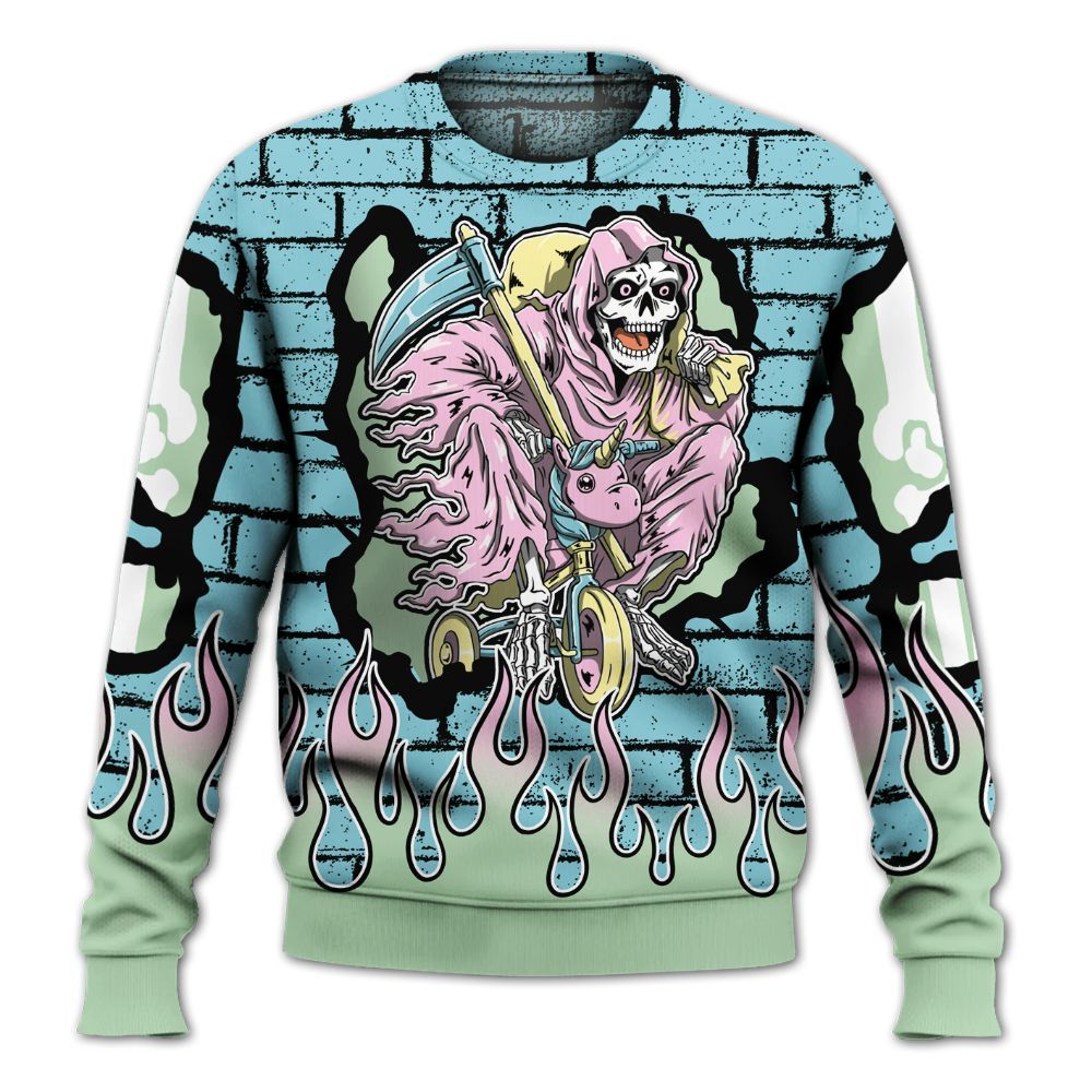 Sweatshirt To Match SB Dunk Low Visty - Self Make Skeleton Crashed All Over Print