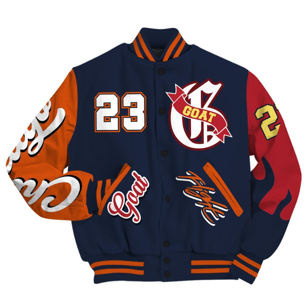 Varsity Jacket To Match Dunk Low COJP What The 2024 - G.O.A.T Flight Streetwear Graphic All Over Print