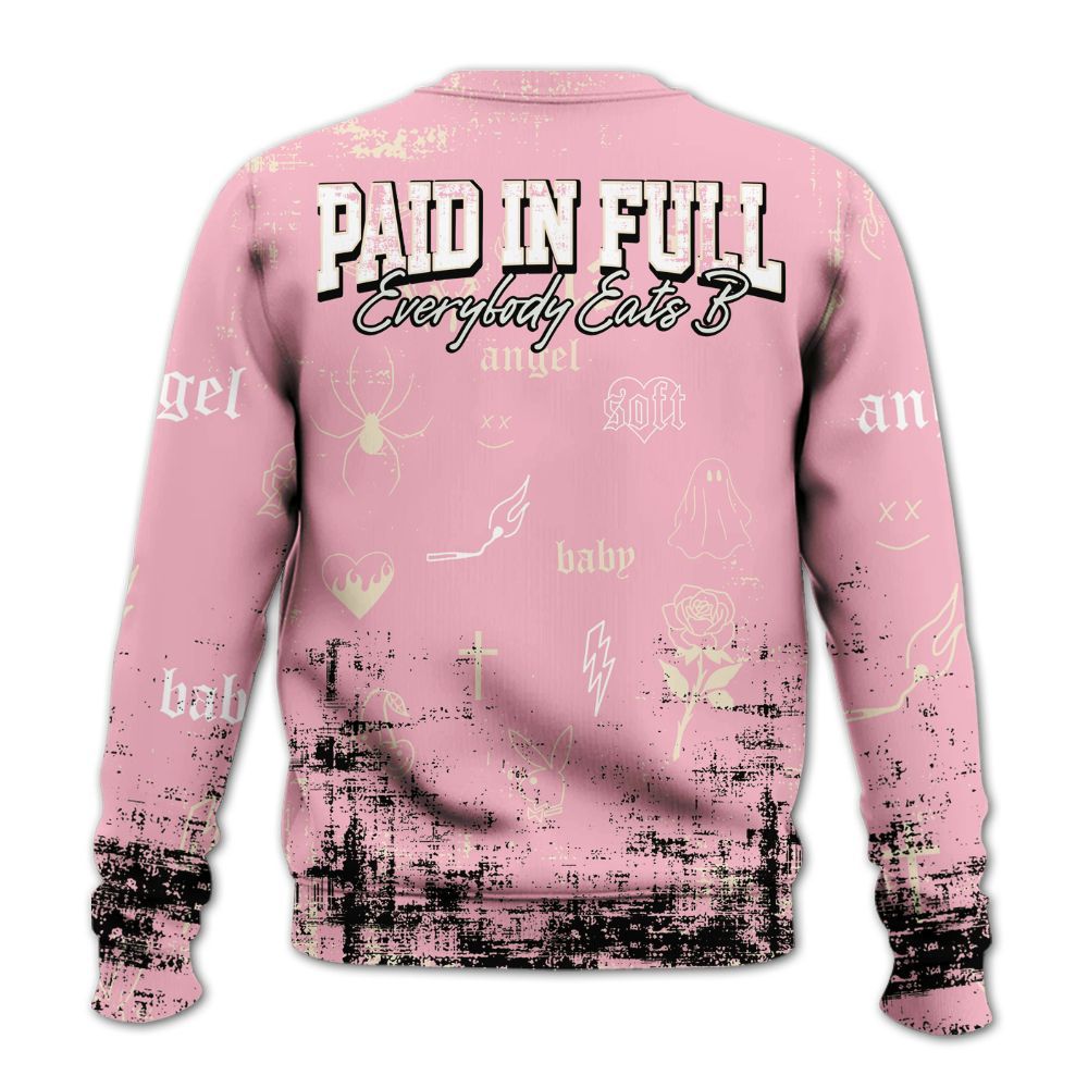 Sweatshirt To Match Low OG Shy Pink 1s - Paid In Full Money All Over Print